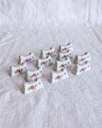 Vintage Floral Porcelain Knife Rests – Set of 10 | Romantic Cottage Tableware