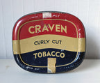 Vintage Craven Curly Cut Tobacco Tin — British Advertising Collectible, Early 20th Century