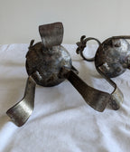 Pair of Vintage Wrought Iron Fleur-de-Lis Candle Holders | Mid to Late 20th Century