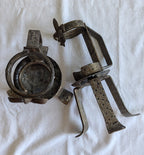 Pair of Vintage Wrought Iron Fleur-de-Lis Candle Holders | Mid to Late 20th Century