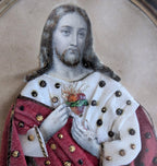 Sacred Heart of Jesus — Rare Mixed-Media Devotional Icon Late 19th–Early 20th Century