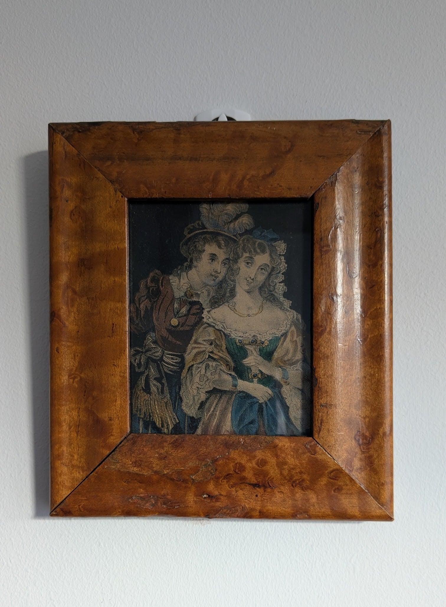 Antique 19th-Century Engraving of a Romantic Couple