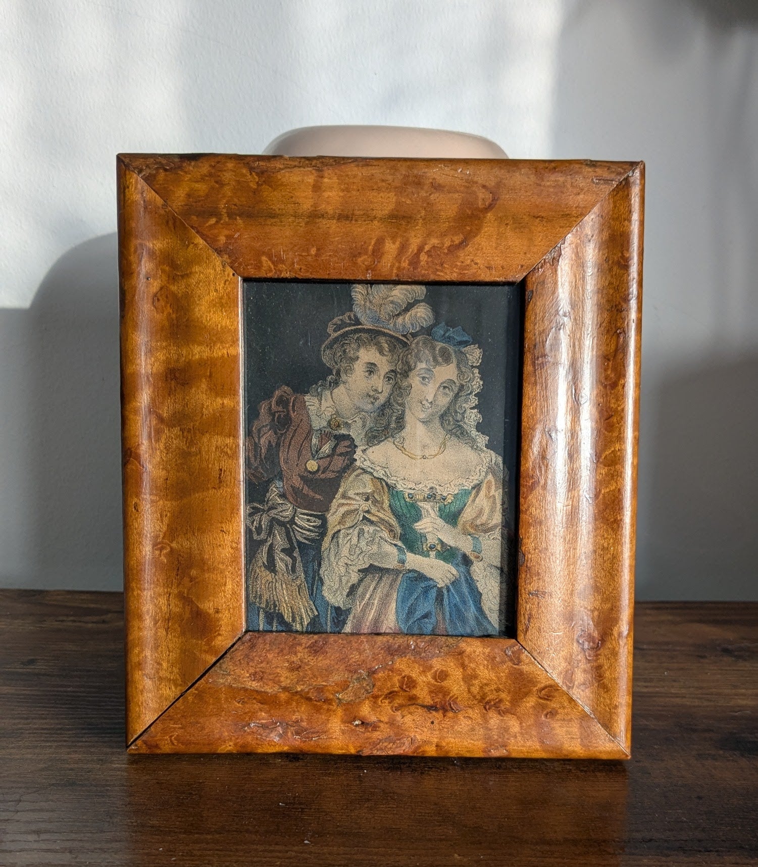 Antique 19th-Century Engraving of a Romantic Couple