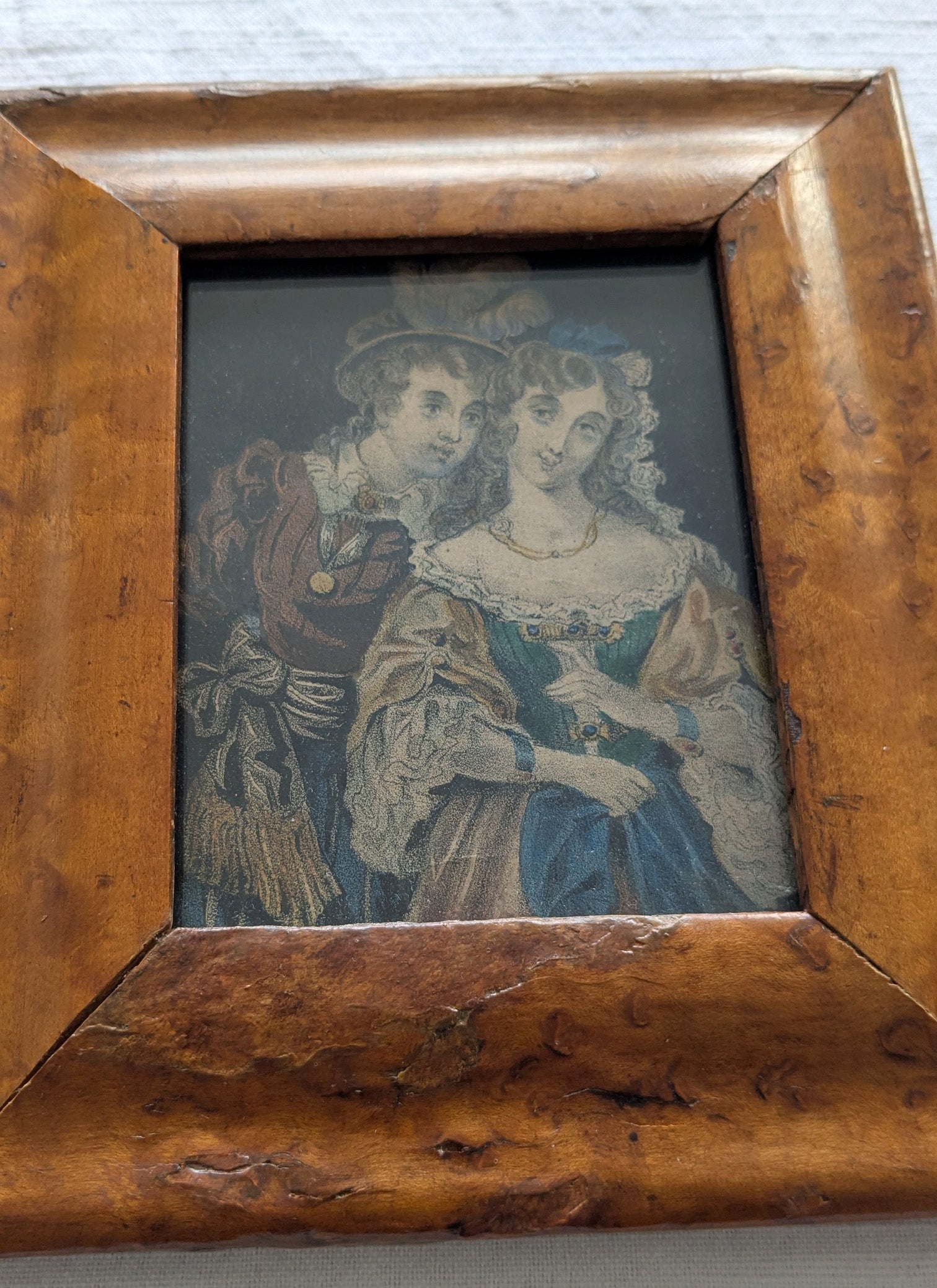 Antique 19th-Century Engraving of a Romantic Couple