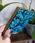 Antique Maw & Co Majolica Tile — Turquoise Floral & Foliage, Victorian, Late 19th Century
