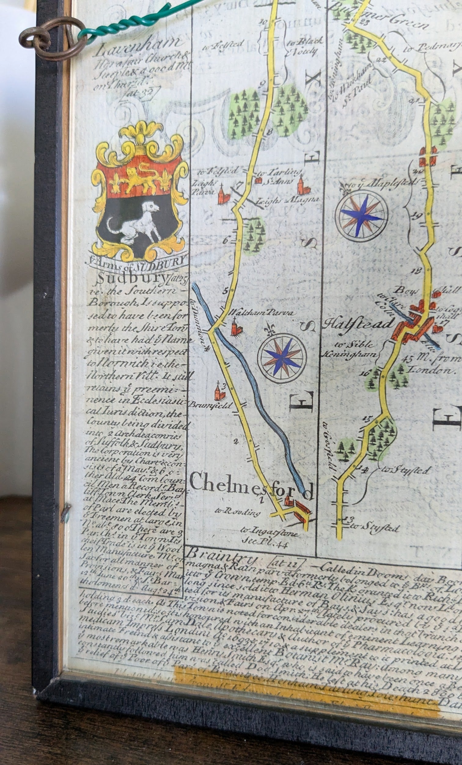 Antique Framed Map of Essex — John Owen & Emanuel Bowen, Engraved, circa 1720
