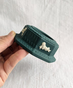 Vintage Wedgwood Jasperware Candle Holder — Sage Green Cherub, Neoclassical, Made in England