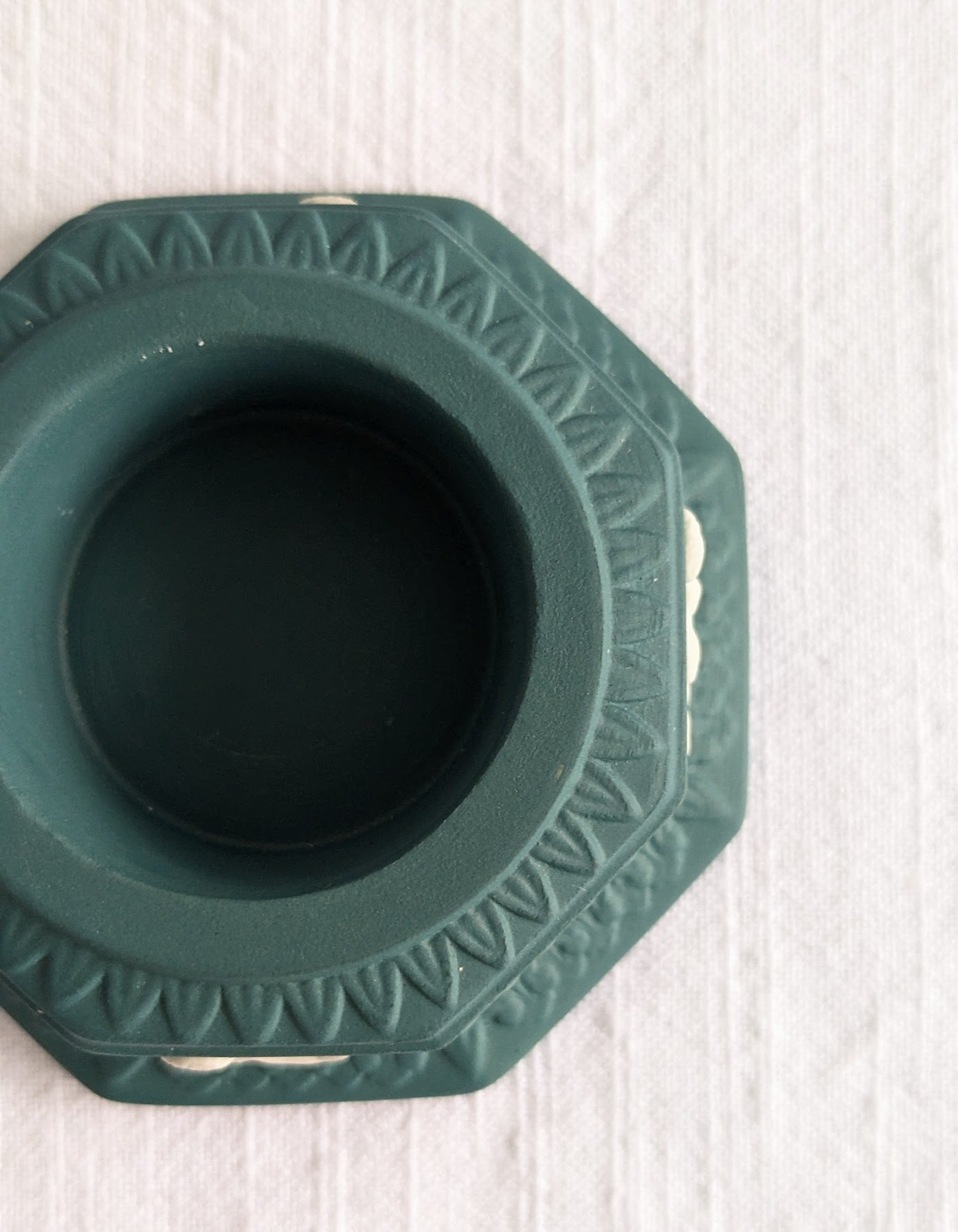 Vintage Wedgwood Jasperware Candle Holder — Sage Green Cherub, Neoclassical, Made in England