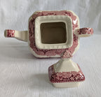 Mason's Ironstone Teapot — Vista Pattern Red & White Transferware, Mid-Century 1950s