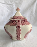 Mason's Ironstone Teapot — Vista Pattern Red & White Transferware, Mid-Century 1950s