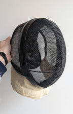 Vintage Fencing Mask — Steel Mesh & Canvas, Mid-20th Century Collectible Display Piece