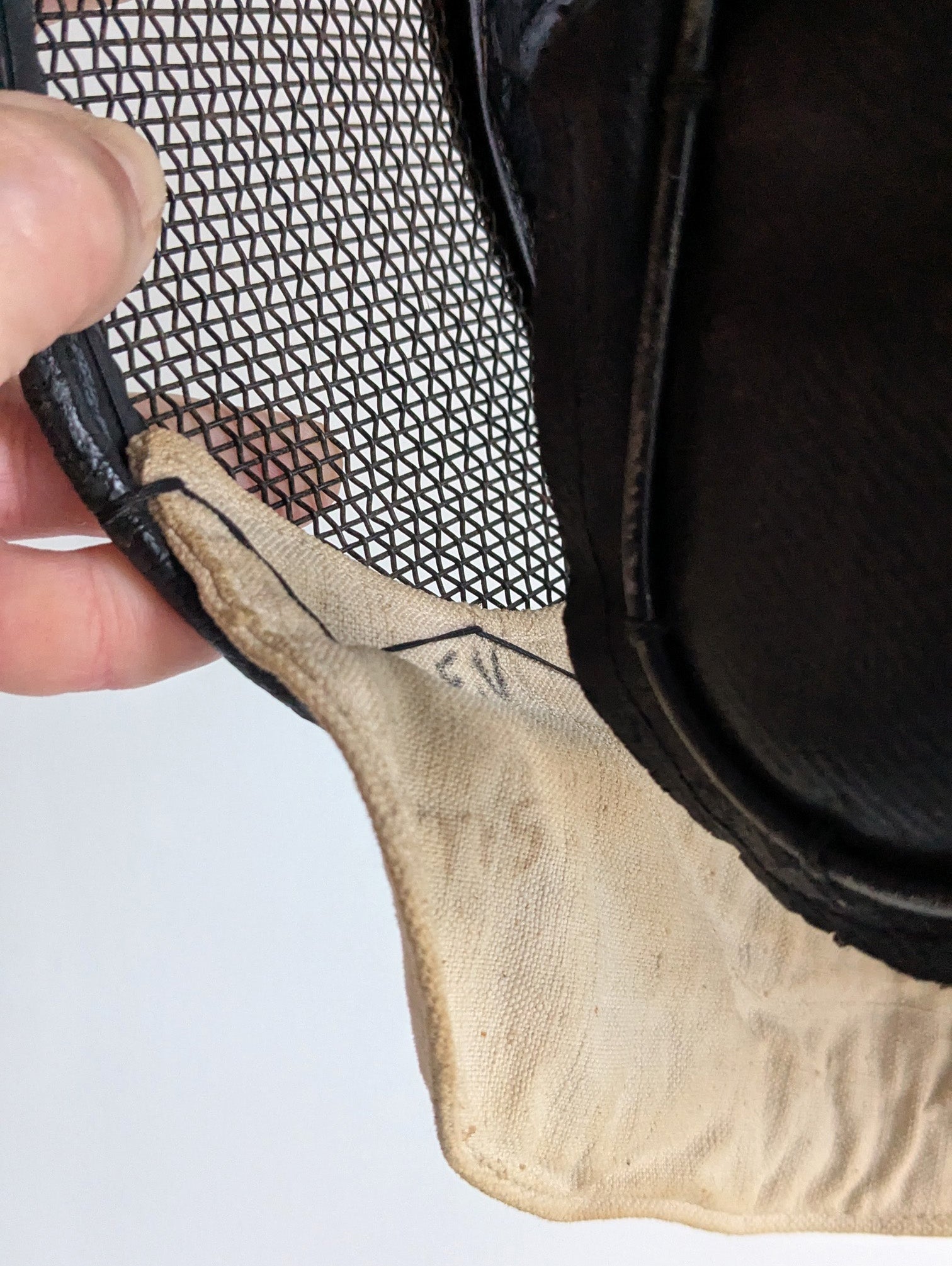 Vintage Fencing Mask — Steel Mesh & Canvas, Mid-20th Century Collectible Display Piece