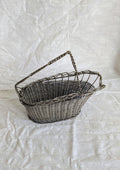 Vintage Wire Basket Wine Holder with Handle - early twentieth century