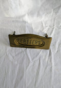 Antique Brass Letterbox Flap — 'LETTERS', Victorian Door Furniture, Late 19th Century