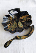 Antique Napoléon III Crumb Tray & Brush — Chinoiserie Black Lacquer, French, 19th Century