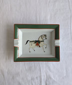 Vintage Limoges Horse Ashtray — Philippe Deshoulières, French Equestrian Porcelain, 1970s
