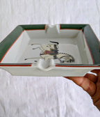 Vintage Limoges Horse Ashtray — Philippe Deshoulières, French Equestrian Porcelain, 1970s