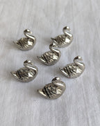 Vintage Silver Swan Place Card Holders Set of 6 — French Silver-Plated, 1960s, Boxed