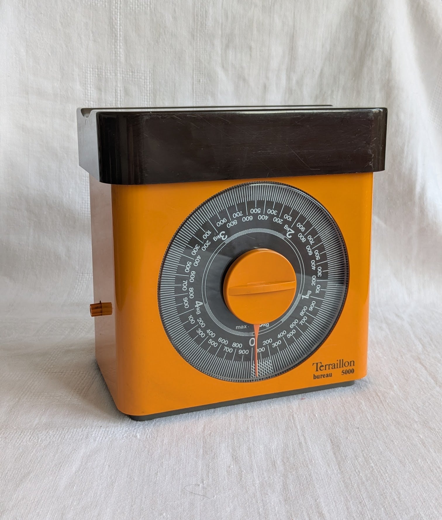 Vintage Terraillon Kitchen Scale 5kg Yellow Retro 1970s French Design