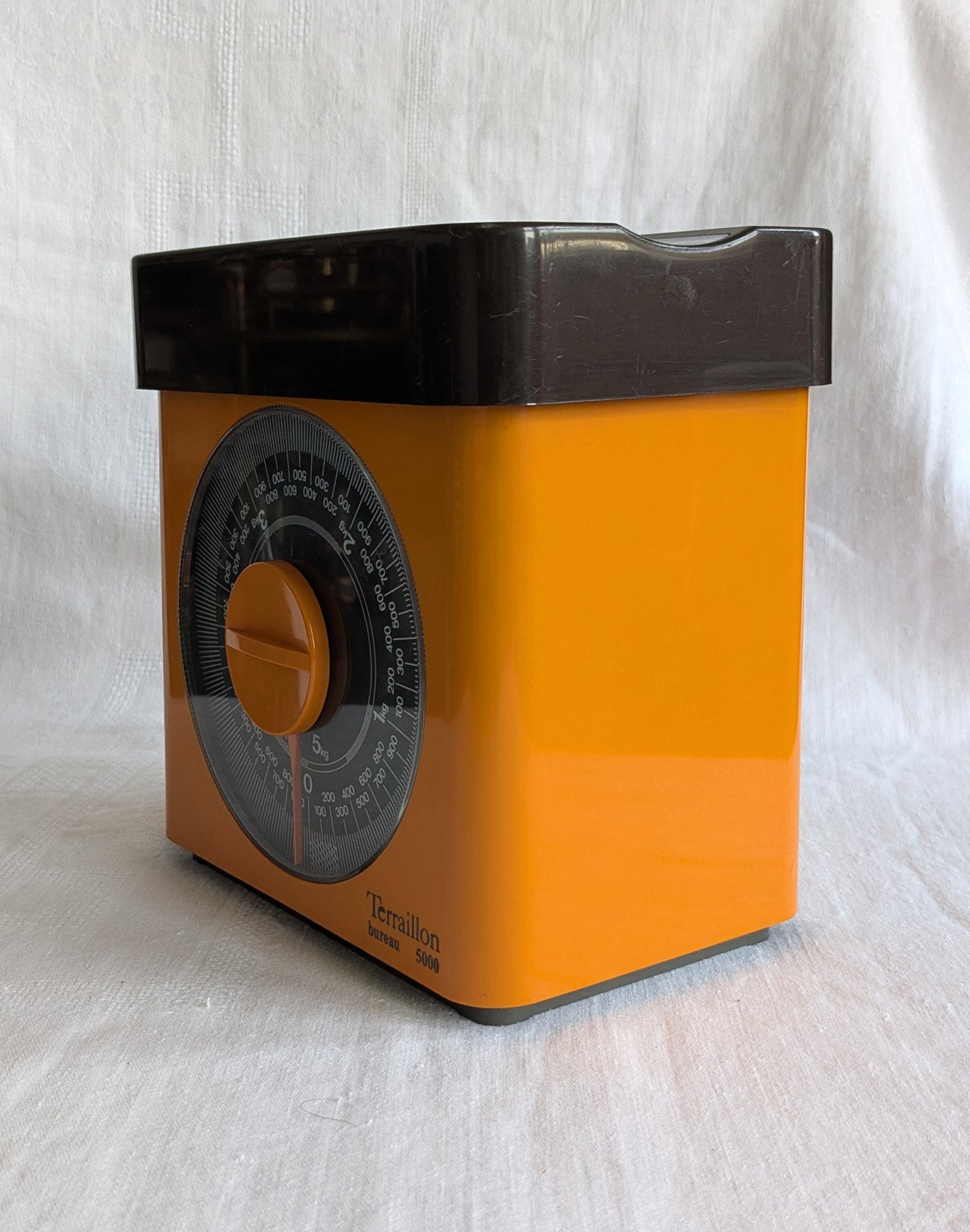 Vintage Terraillon Kitchen Scale 5kg Yellow Retro 1970s French Design