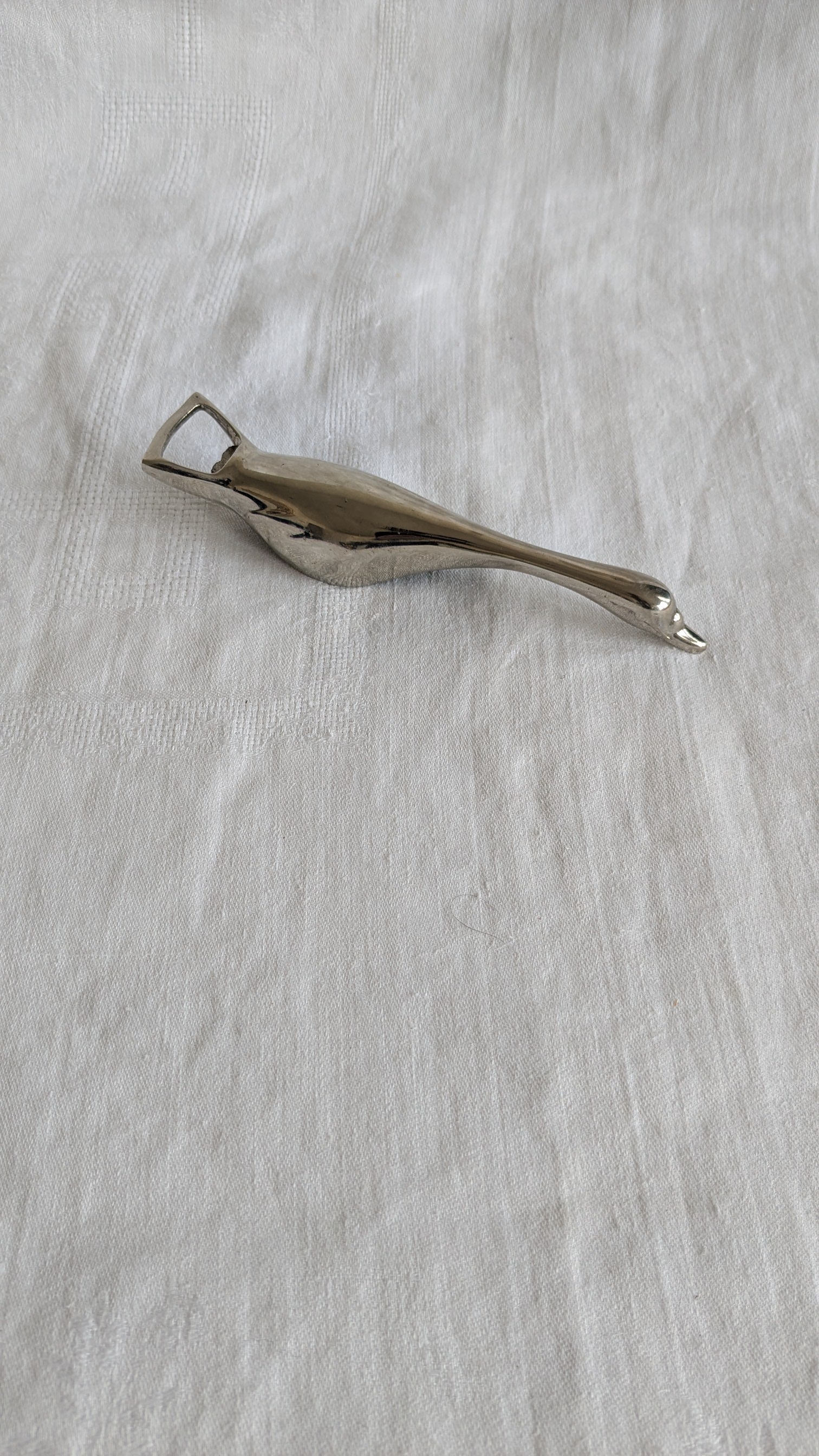 Vintage Silver-Plated Goose Bottle Opener — Italian Mid-Century Barware, 1960s