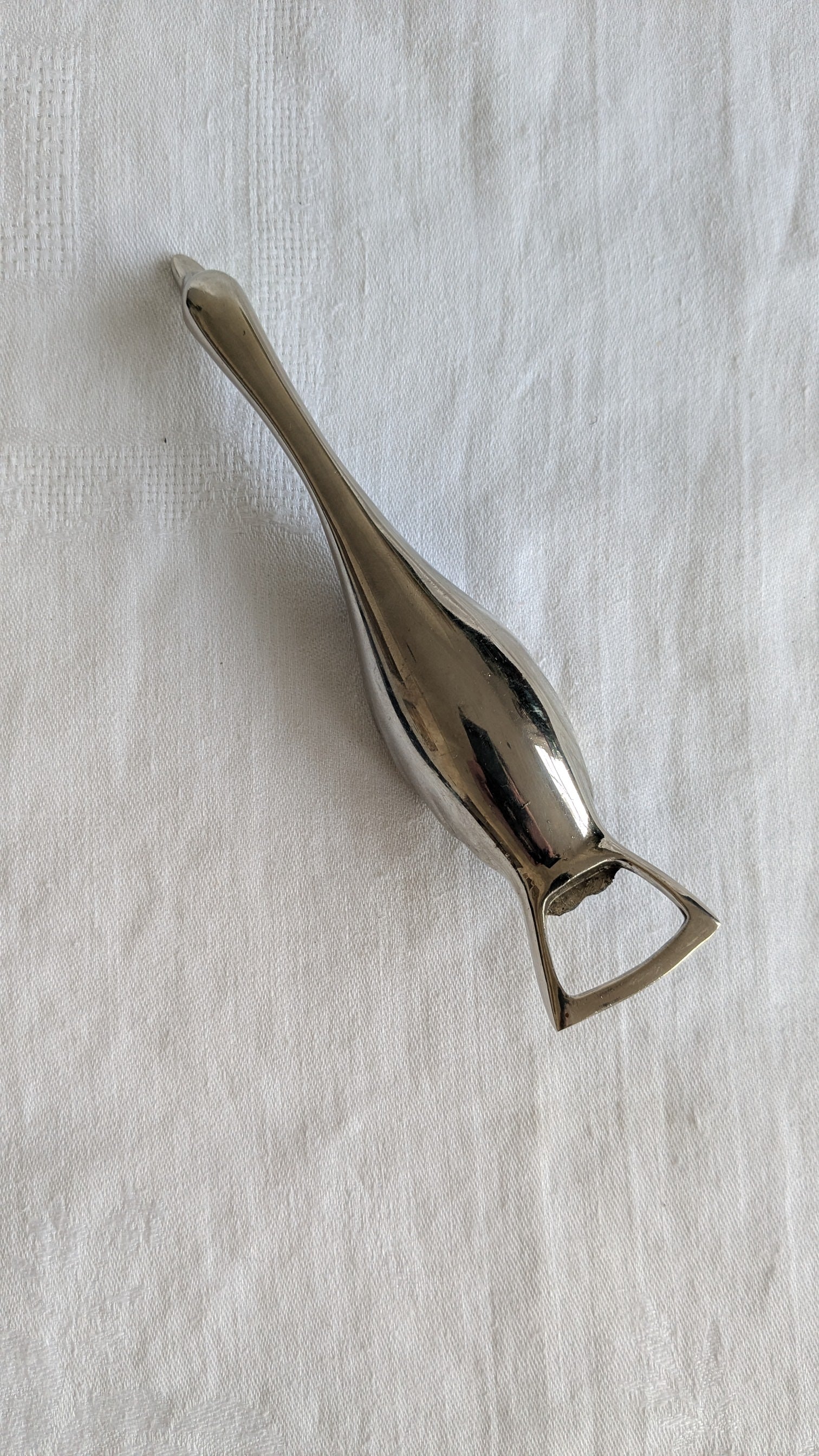 Vintage Silver-Plated Goose Bottle Opener — Italian Mid-Century Barware, 1960s