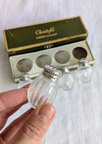 Christofle Sterling Silver Salt Shakers Set of 4 — Crystal, Minerva Hallmark, Boxed