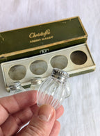 Christofle Sterling Silver Salt Shakers Set of 4 — Crystal, Minerva Hallmark, Boxed