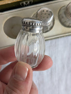 Christofle Sterling Silver Salt Shakers Set of 4 — Crystal, Minerva Hallmark, Boxed