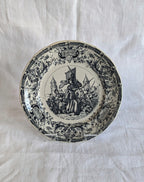 Antique Sarreguemines Transferware Plates Set of 2 — Joan of Arc, French Faience, 19th Century