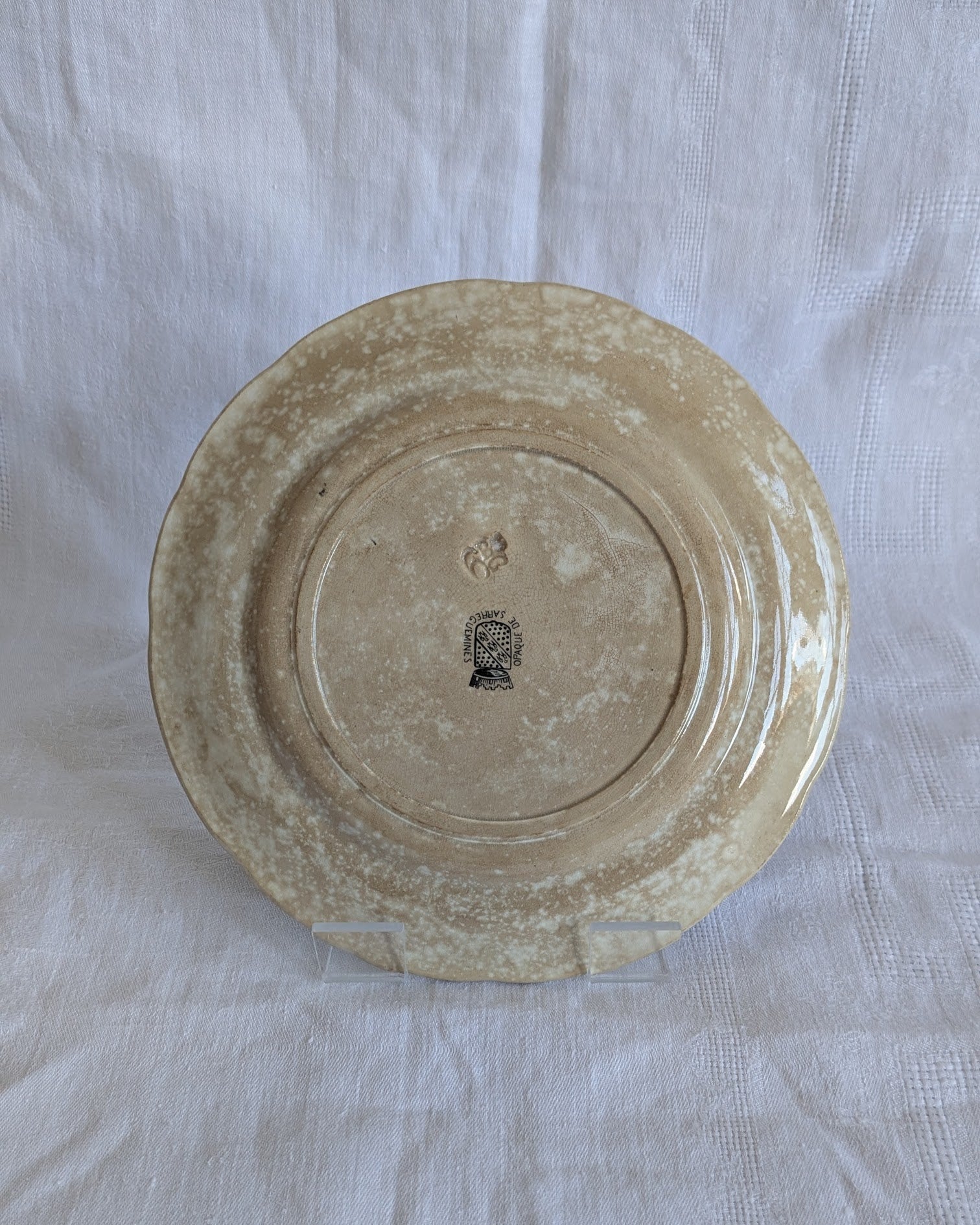 Antique Sarreguemines Transferware Plates Set of 2 — Joan of Arc, French Faience, 19th Century