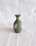 Vintage Wedgwood Jasperware Vase — Sage Green Neoclassical Relief, England, Mid-Century