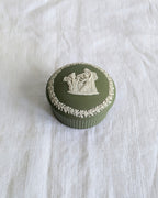 Wedgwood Jasperware Trinket Box — Sage Green Neoclassical, England