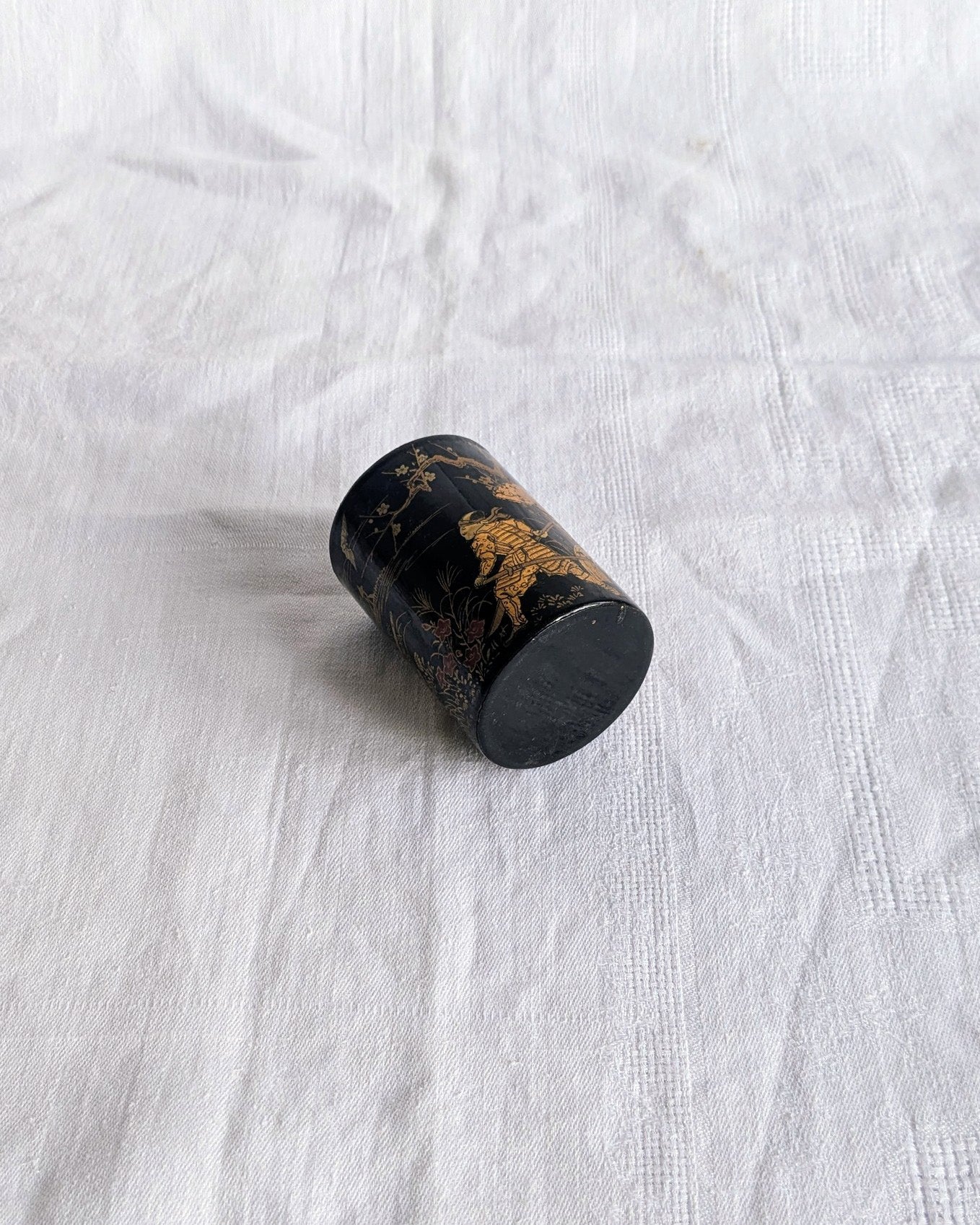 Antique Napoleon III Lacquered Papier-Mâché Holder 19th - Rare French Vintage Decor