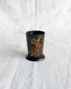 Antique Napoleon III Match Holder — Chinoiserie Black Lacquer Papier-Mâché, 19th Century