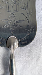 Antique Christofle Fish Server — Filet Droit Silverplate, Engraved, Late 19th Century