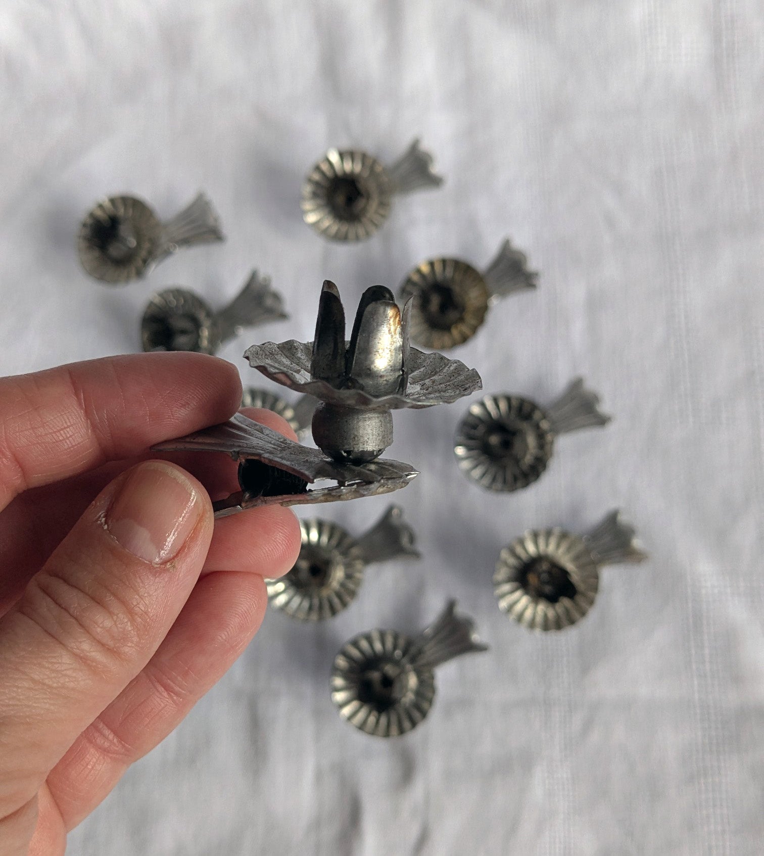 Vintage Silver Metal Candle Clip Holders Set of 10 | Mid Century Christmas Tree Décor