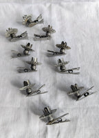 Vintage Silver Metal Candle Clip Holders Set of 10 | Mid Century Christmas Tree Décor