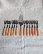 Vintage Dessert Set — Cake Server & 12 Forks, Boxed, French Style, Mid-Century 1950s
