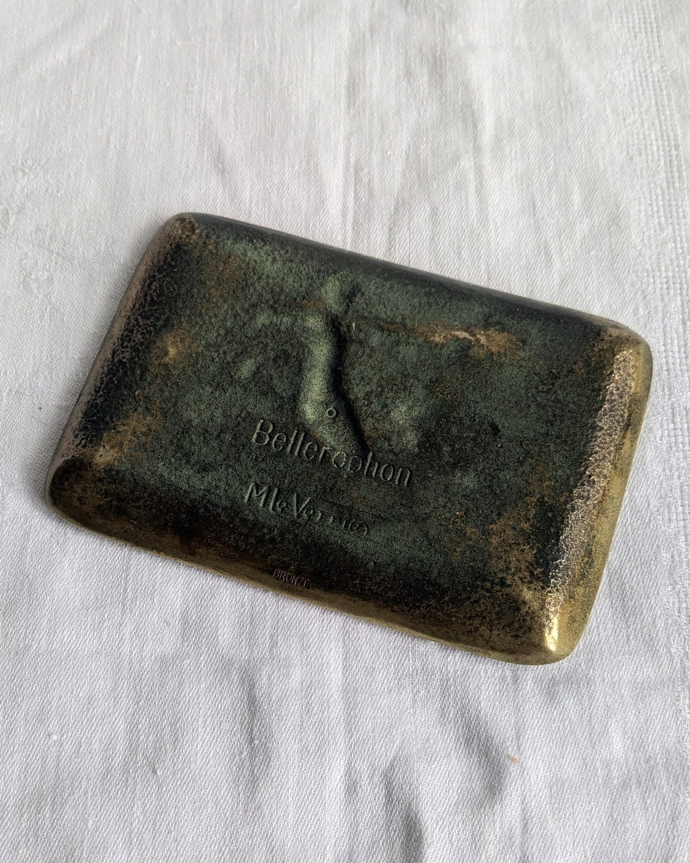 Max Le Verrier Bronze Vide-Poche — Bellerophon & Pegasus, Art Deco, Signed