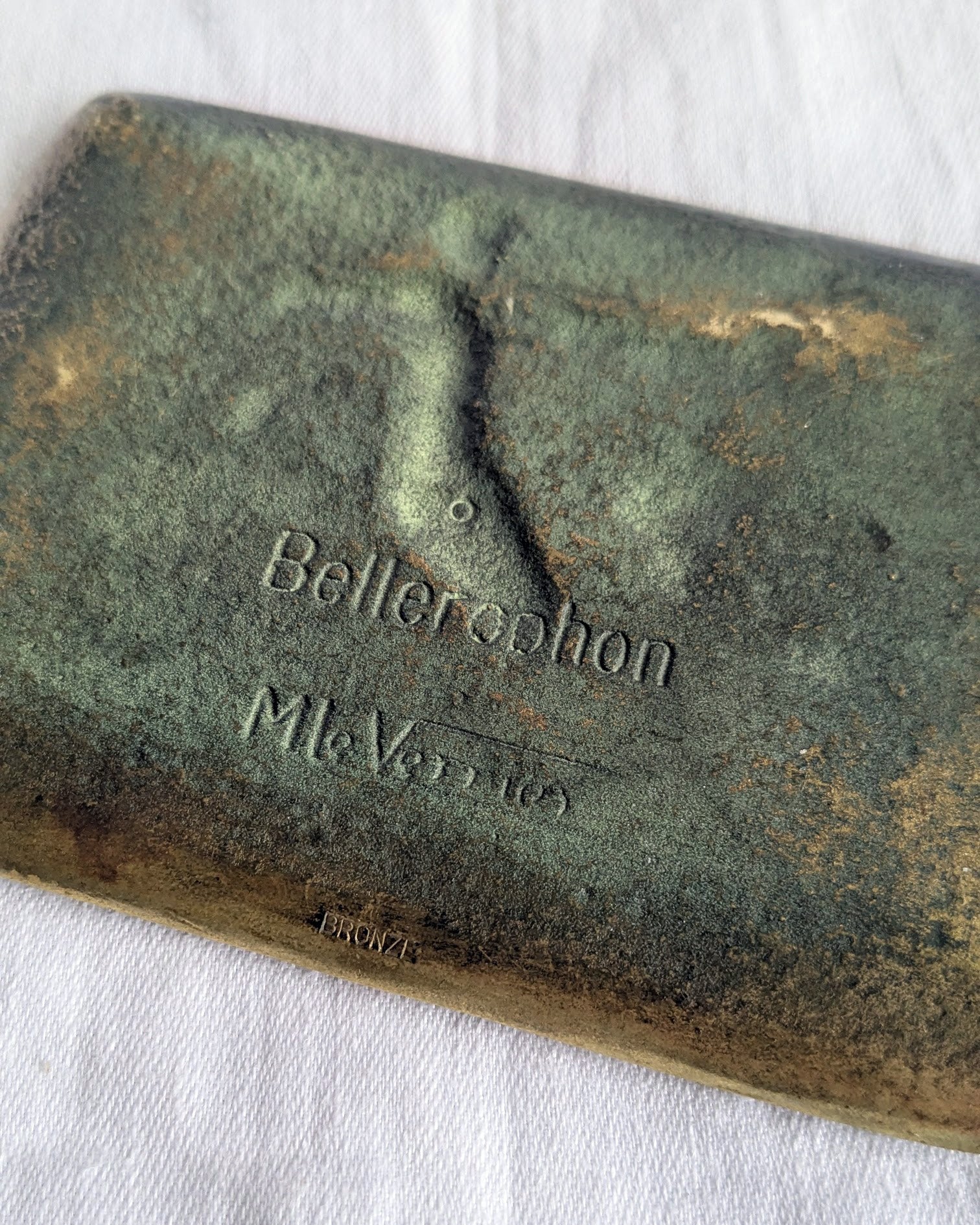 Max Le Verrier Bronze Vide-Poche — Bellerophon & Pegasus, Art Deco, Signed