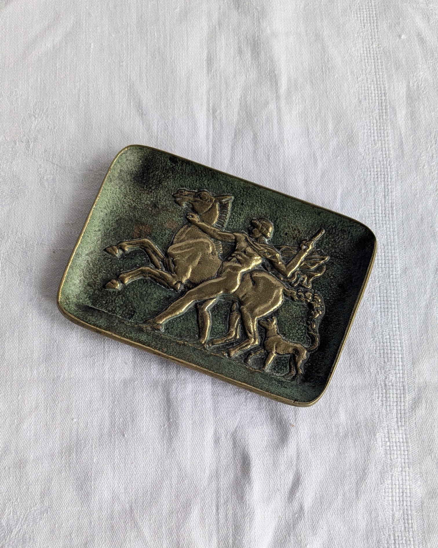 Max Le Verrier Bronze Vide-Poche — Bellerophon & Pegasus, Art Deco, Signed