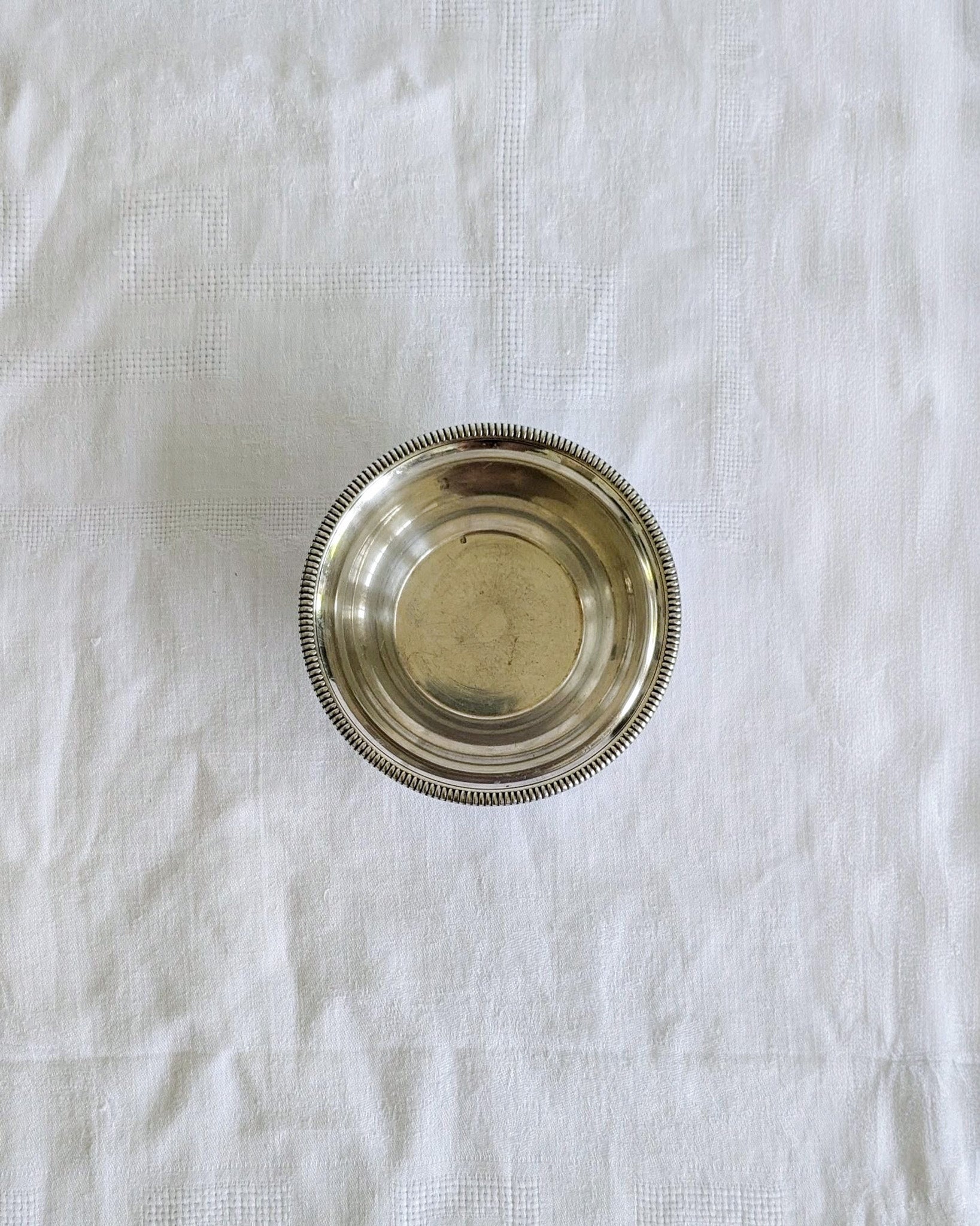 Vintage Silver-Plated Bowl with Gadrooned Border | Elegant French Style Tableware
