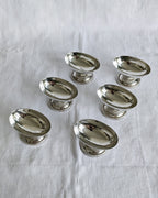 Vintage French Silver-Plated Avocado Serving Bowls with Original Box – Set of 6