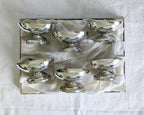 Vintage French Silver-Plated Avocado Serving Bowls with Original Box – Set of 6