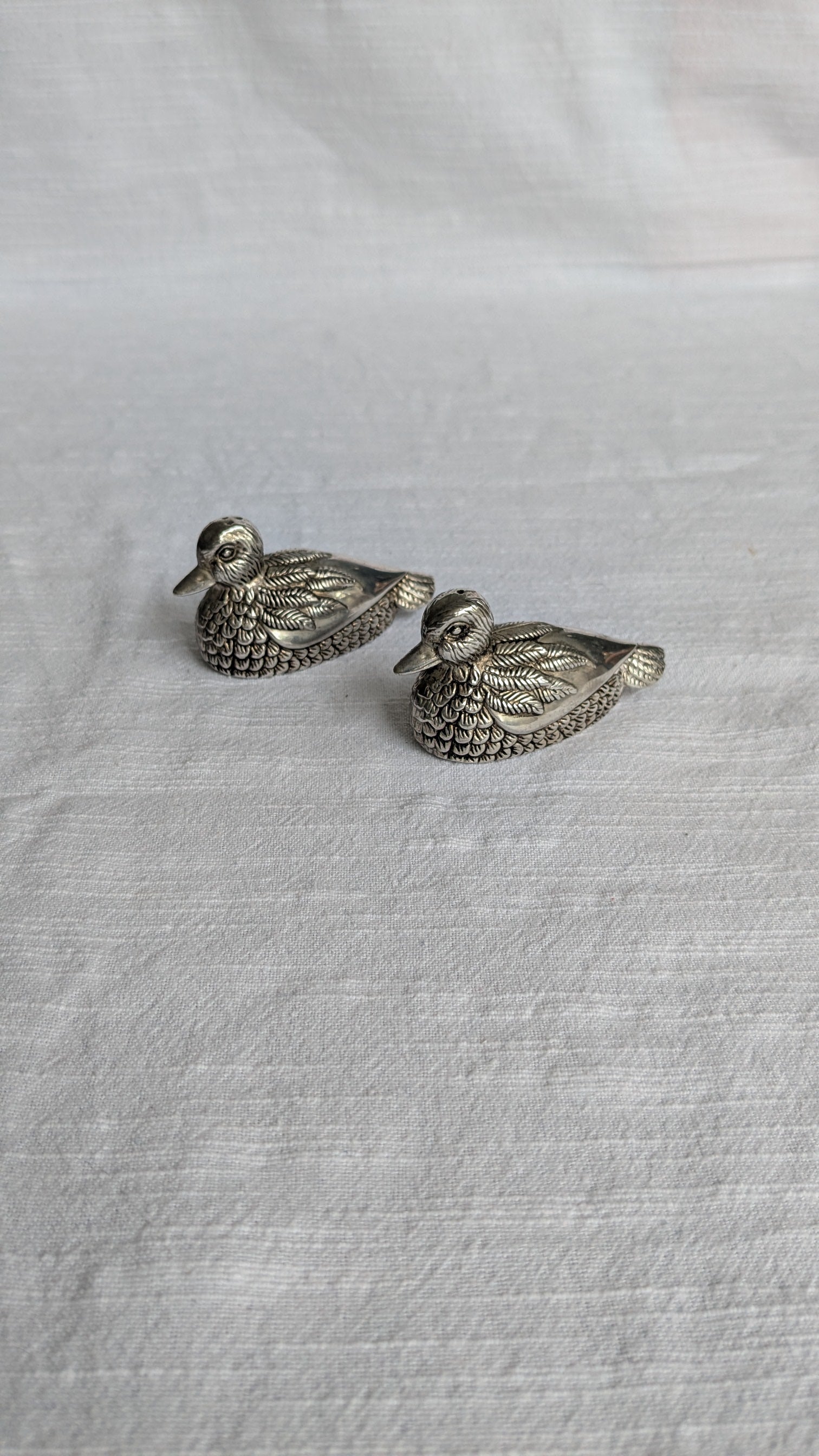 Vintage Silea Silver-Plated Duck Salt & Pepper Shakers – French Mid-Century Tableware