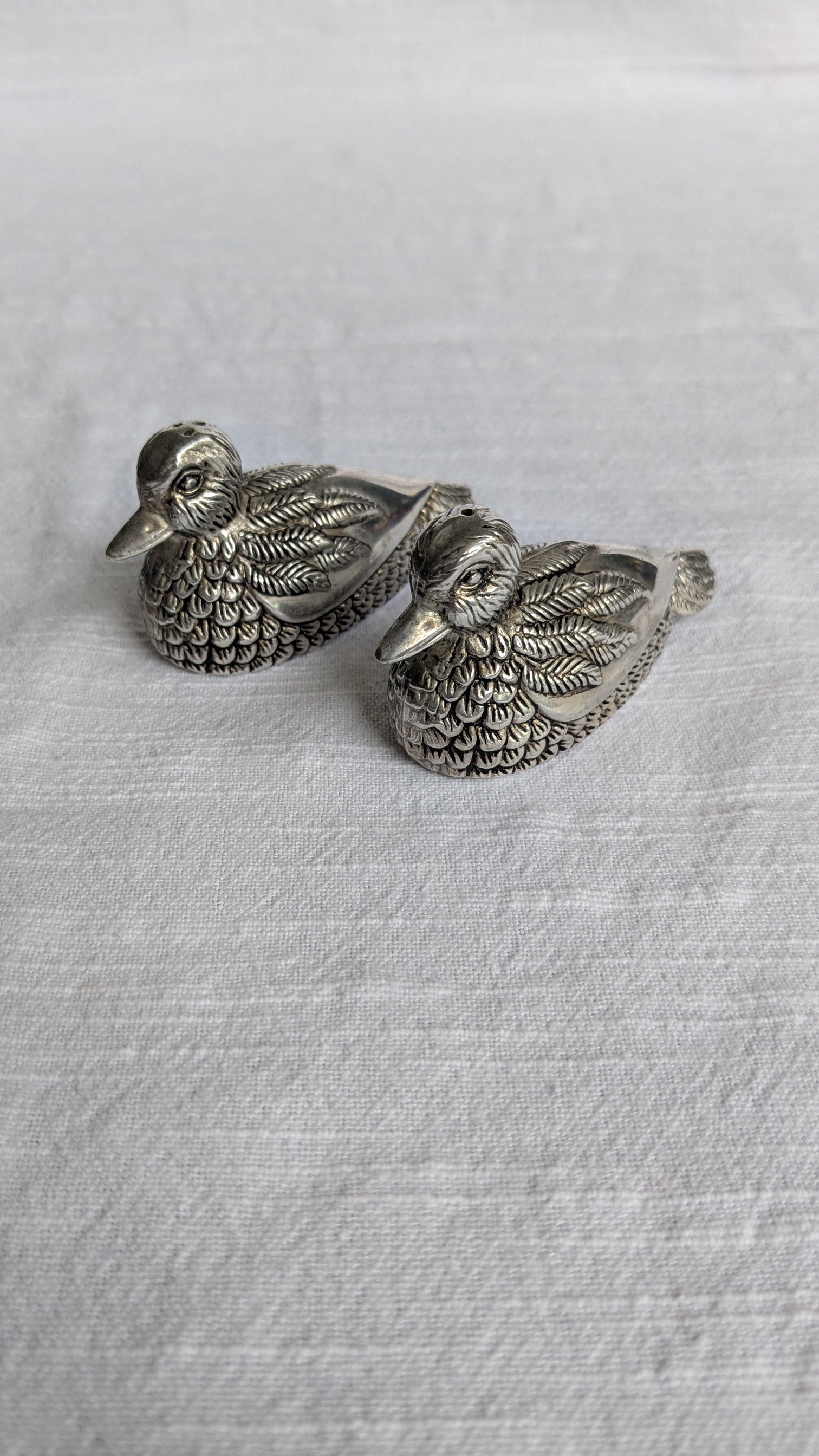 Vintage Silea Silver-Plated Duck Salt & Pepper Shakers – French Mid-Century Tableware