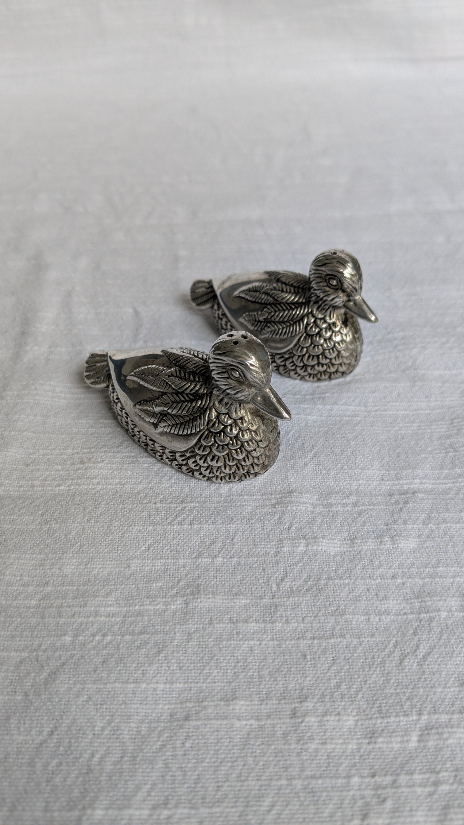 Vintage Silea Silver-Plated Duck Salt & Pepper Shakers – French Mid-Century Tableware
