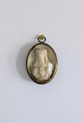 Antique French Sacred Heart Relief with Bombé Glass