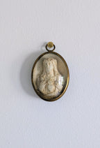 Antique French Sacred Heart Relief with Bombé Glass